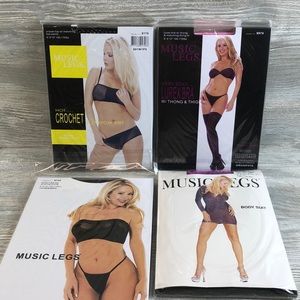Music Legs Lingerie Lot of 4 Outfits